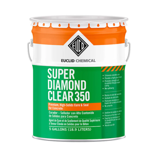 Euclid Super Diamond Clear 350 Gloss Concrete & Pavers Sealer, 5 Gal