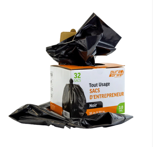 32pk 158L 3 mil Contractor-Grade Black Trash Bags